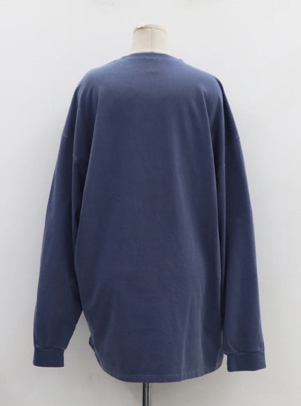 Lettering Print Oversize Long Sleeve T-Shirt Unisex CN21