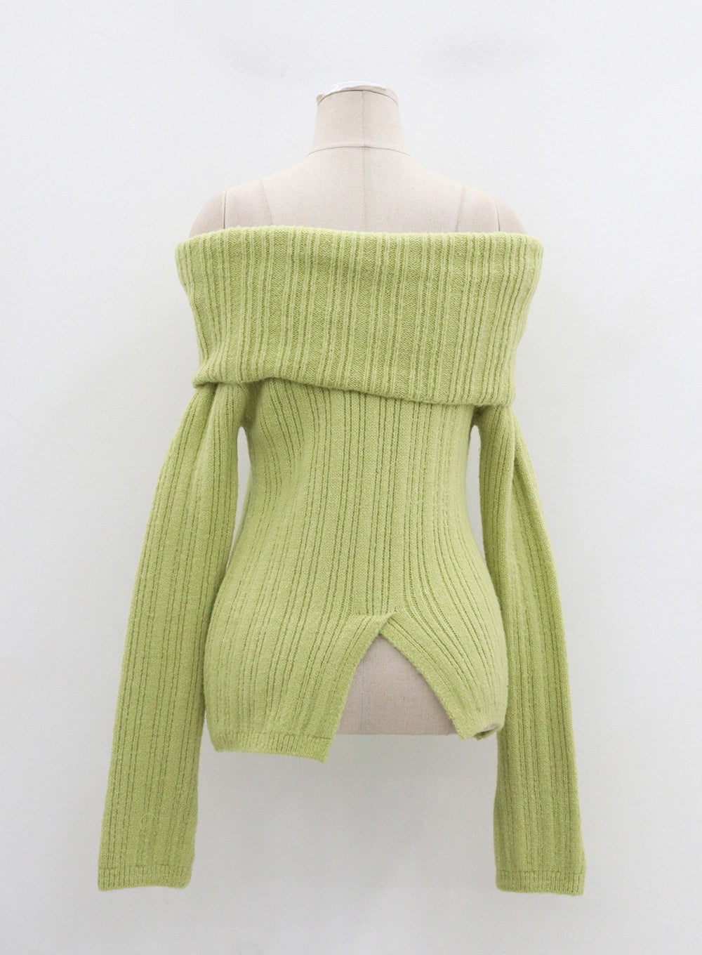 Off-Shoulder Stripe Knit Top OD22 - Korean Women's Fashion | LEWKIN