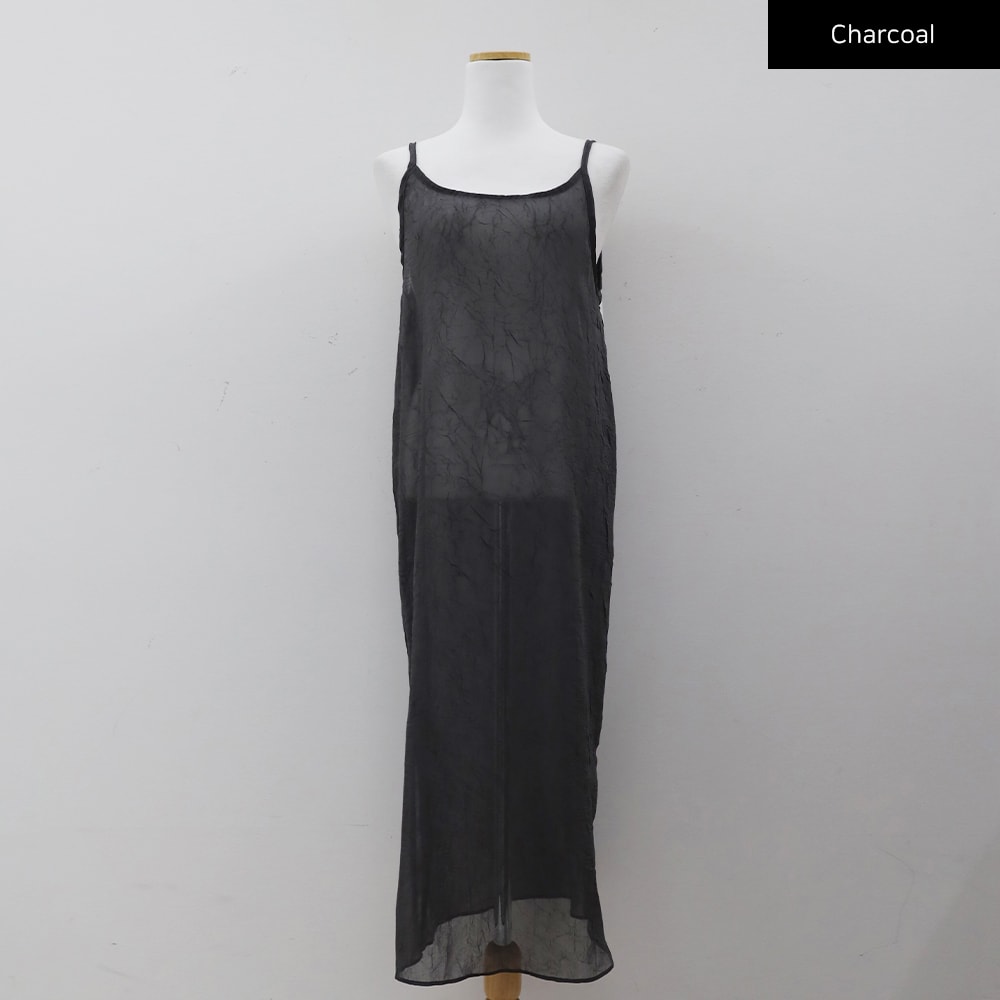 Wrinkle Sheer Cami Maxi Dress CJ08