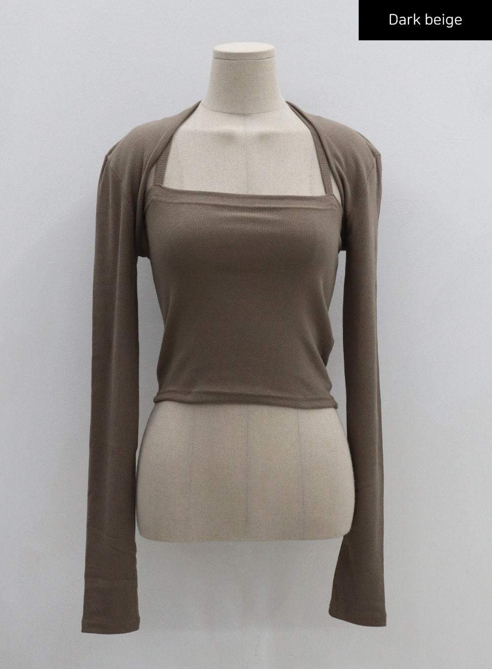 Ribbed Cami Top And Long Sleeve Bolero Set CG26