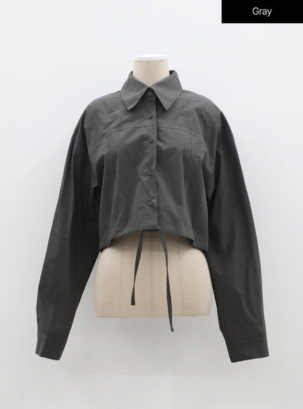 繫帶細節短款襯衫 OF310