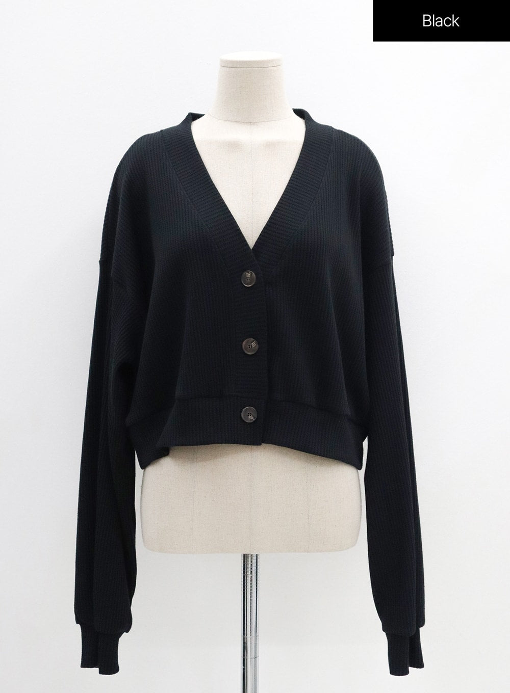 V-Neck Waffle Crop Cardigan OG23