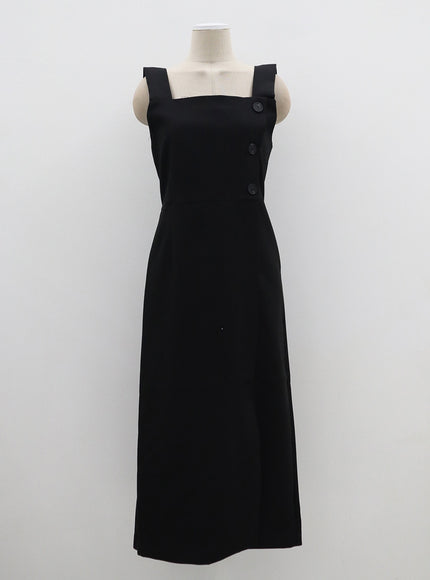 裹身鈕扣長連衣裙 OF307