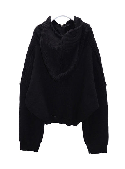 Hooded Zipper Knit Jacket CN17