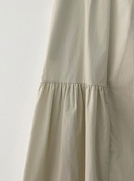 Shirring Long Band Skirt