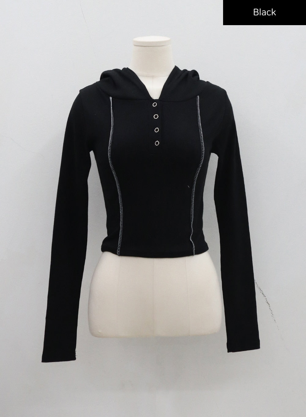 Button best sale neck hoodie