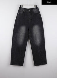 vintage-washed-wide-leg-jeans-cd311 / Black