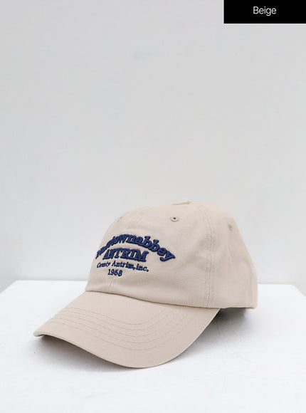 New Town Lettered Cotton Baseball Cap OU13