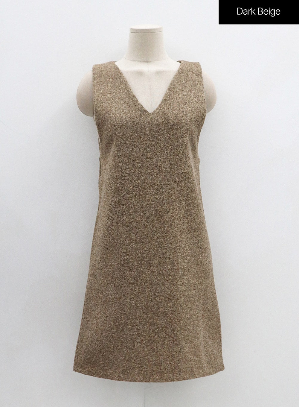 Mixed Color V-Neck Wool Dress BO21