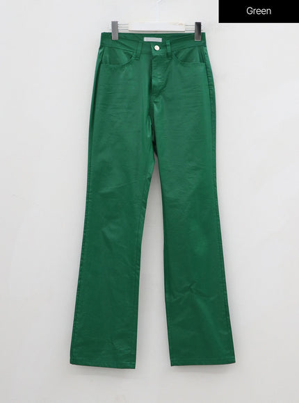 Faux Leather Straight Pants BD09
