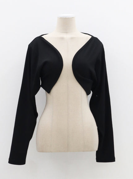 Zipper Sleeveless top Bolero Set CF310