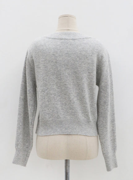 Basic V-Neck Midi Knit OO04