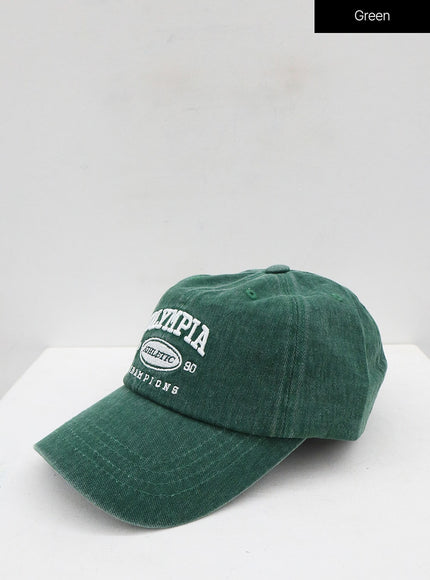 Olympia Lettering Print Baseball Cap ON09