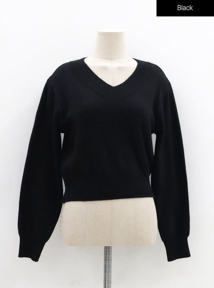 Basic V-Neck Midi Knit OO04