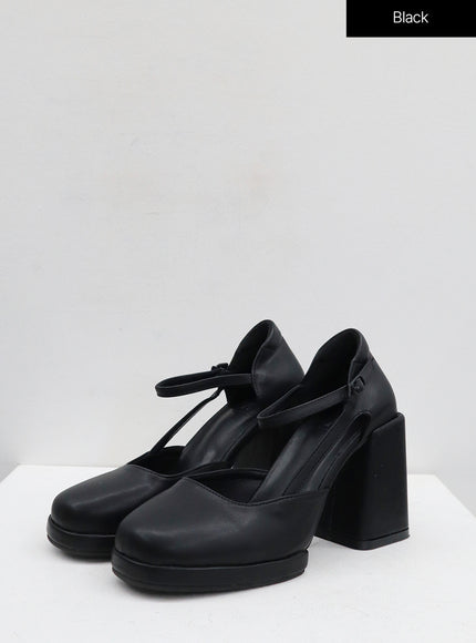 High Heel Round Toe Buckle Shoes BD19