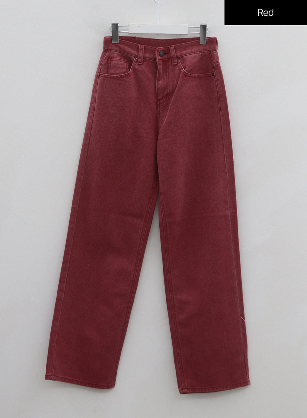 Wide Leg Color Jeans BS-A0812026 in Red, size L