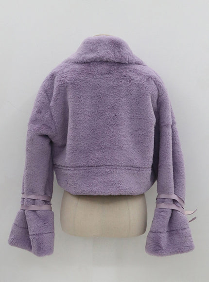 搭扣柔軟毛皮剪羊毛短款夾克 BN04