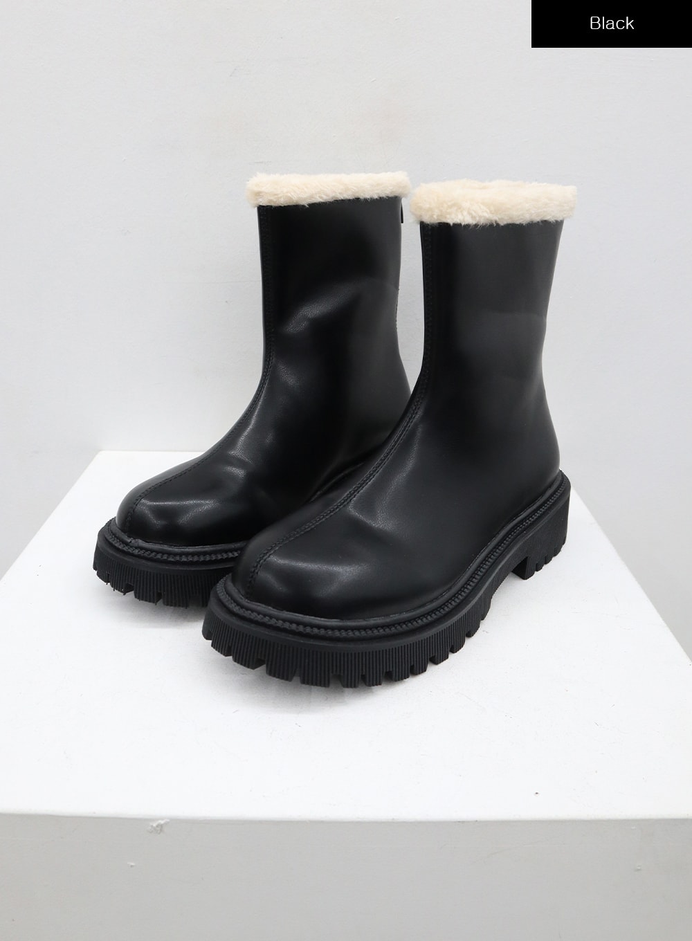 Platform Faux Fur Detail Ankle Boots BD29