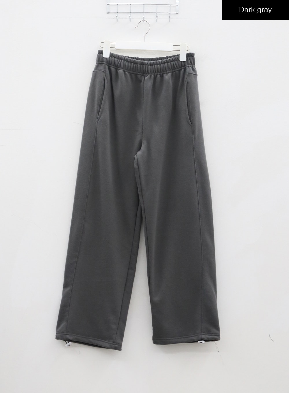 Charcoal Grey Drawstring Wide Leg Track Pants
