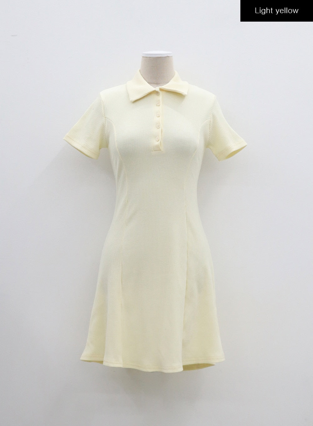 鈕扣領迷你連衣裙 BA313