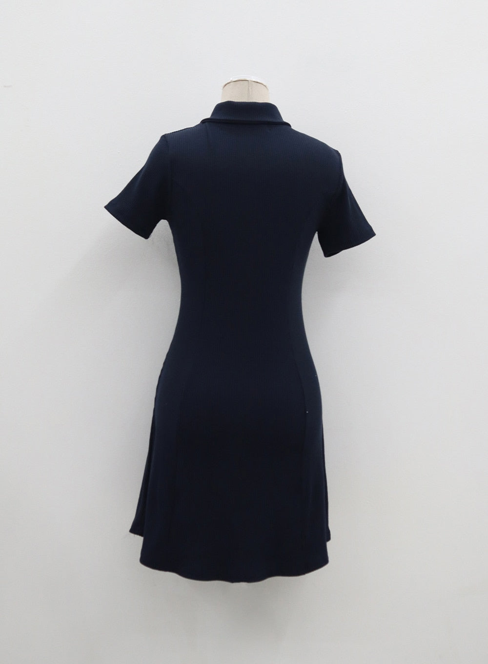 鈕扣領迷你連衣裙 BA313