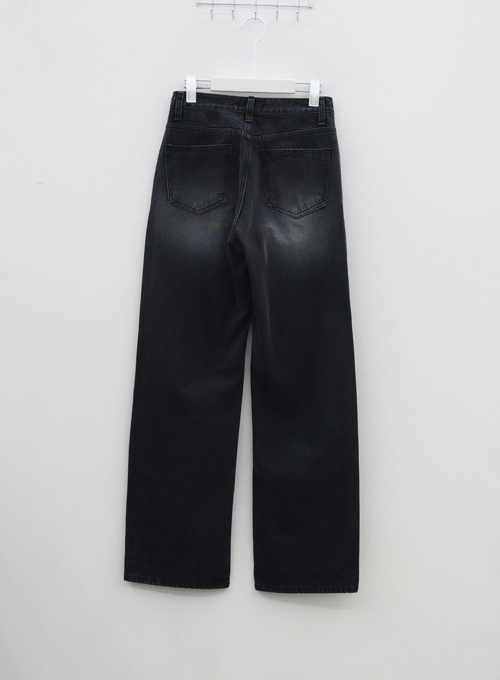 Wash Wide Leg Black Jeans BM317
