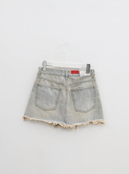 破洞牛仔迷你裙 BA305