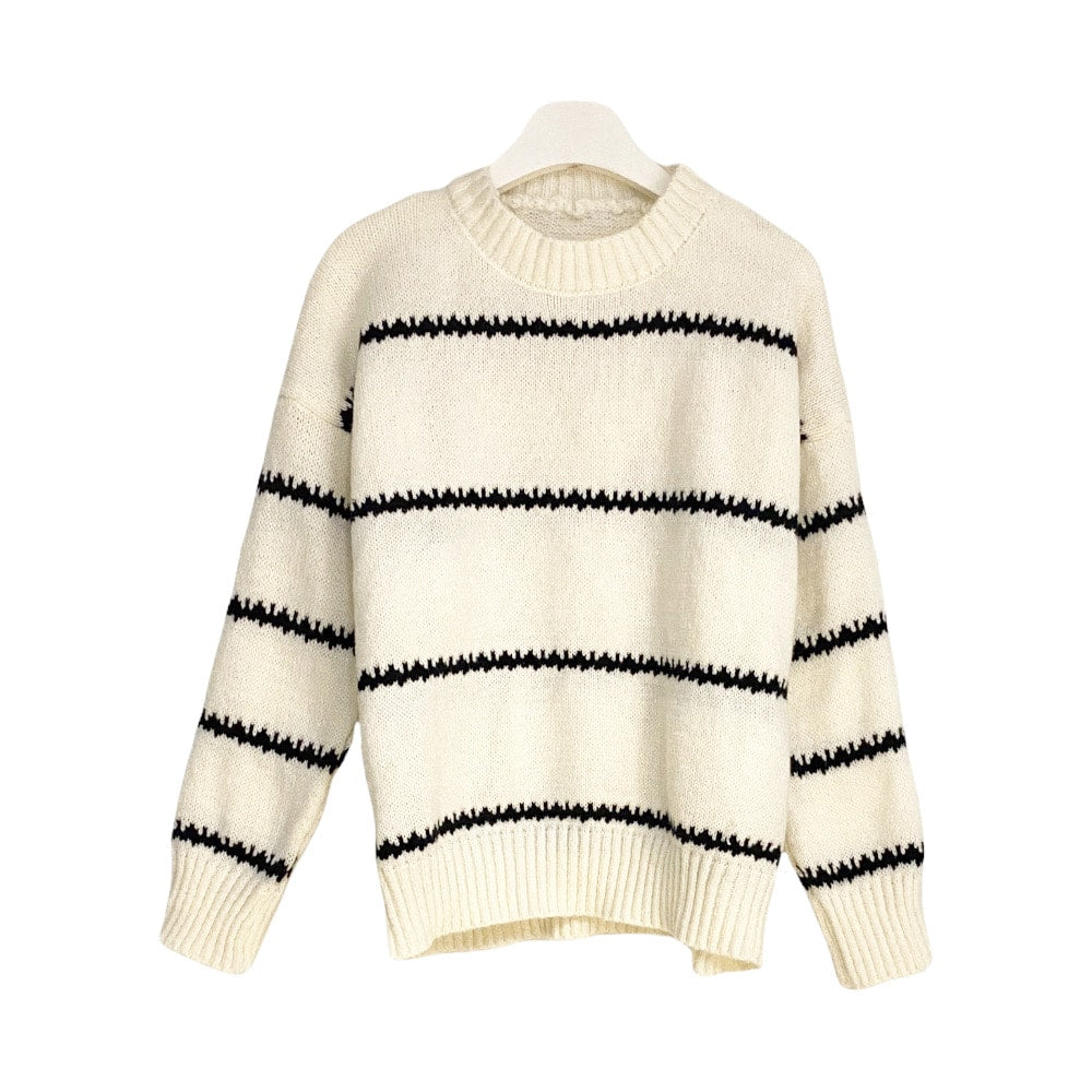 Striped Knit Sweater #Lewkin Original #1126K111 - Lewkin