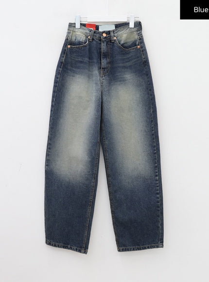 Bleached Wide Leg Denim Pants CA07