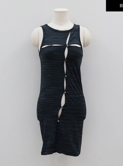 開衩分層迷你連衣裙 CJ03