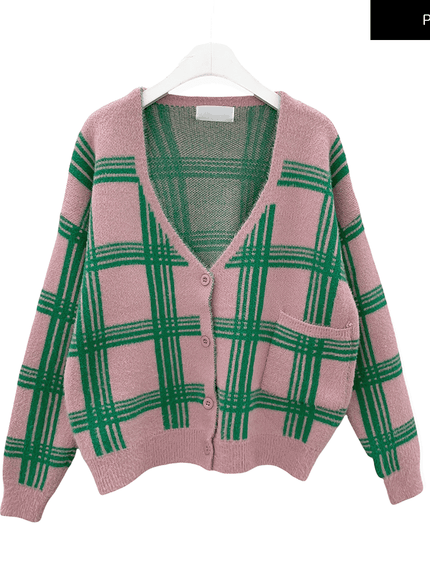 Check Pattern Cardigan J15