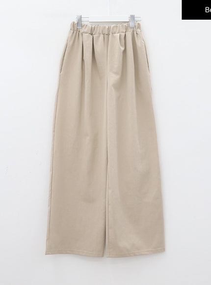 Mid-rise Wide Banded Cotton Pants CA08
