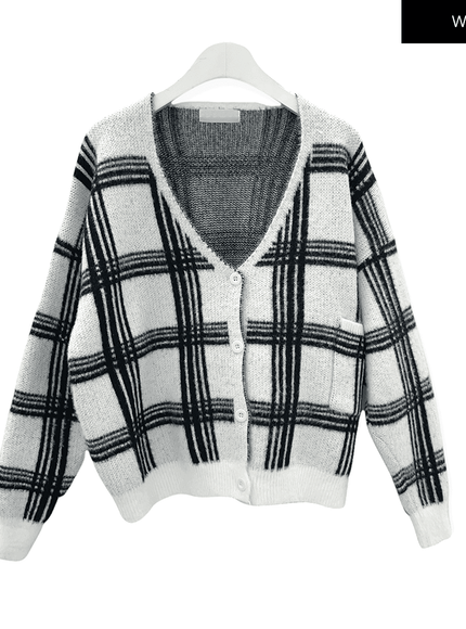 Check Pattern Cardigan J15