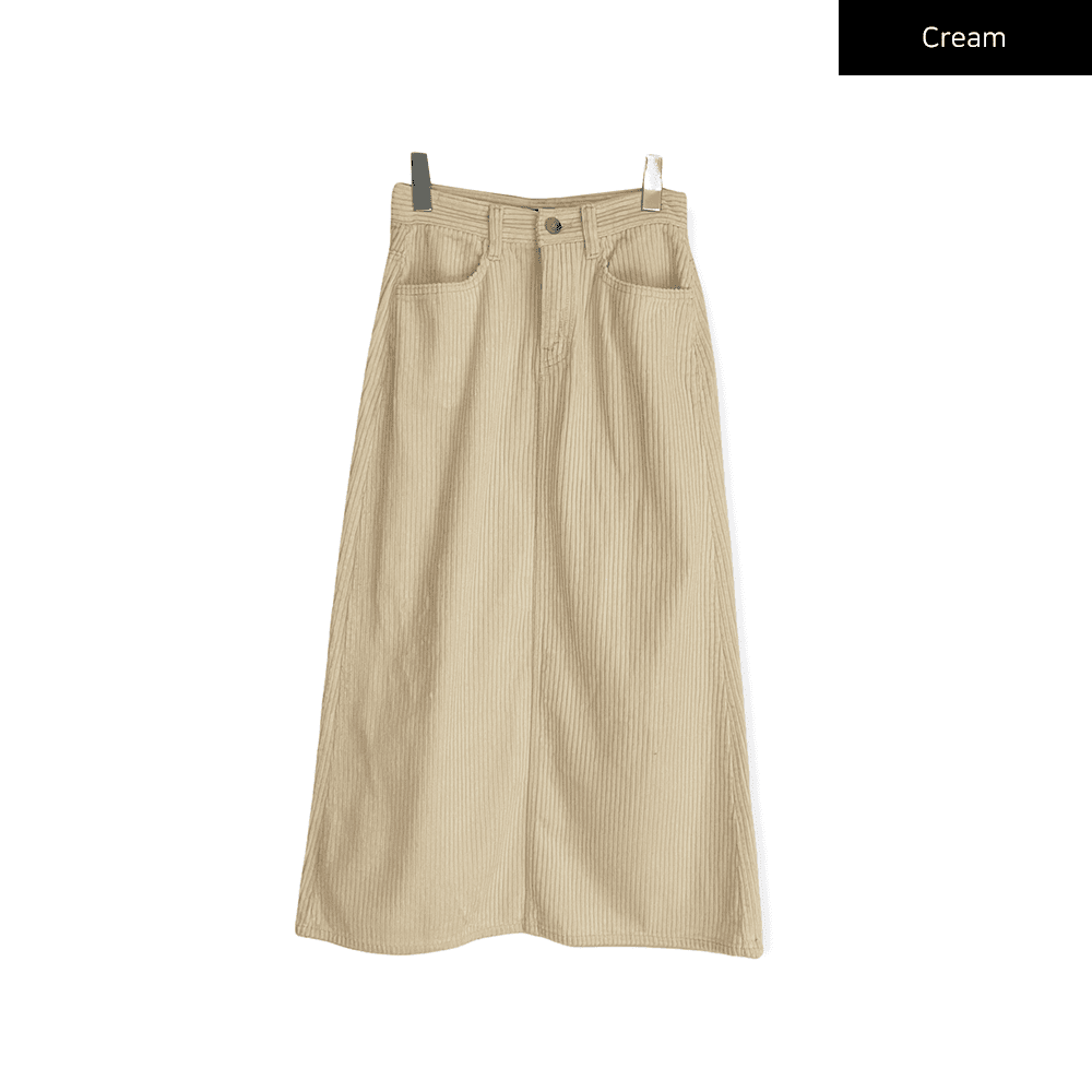 Corduroy Long Skirt #N3