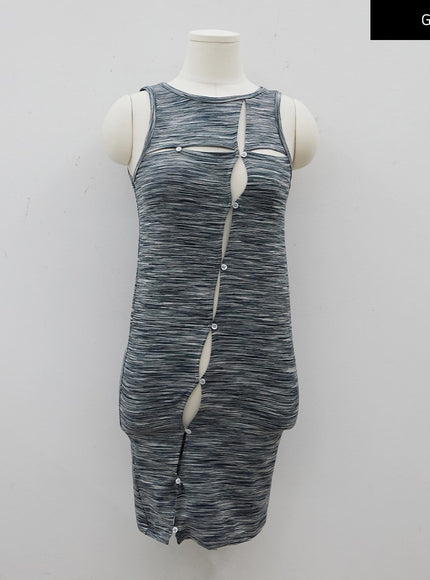 開衩分層迷你連衣裙 CJ03