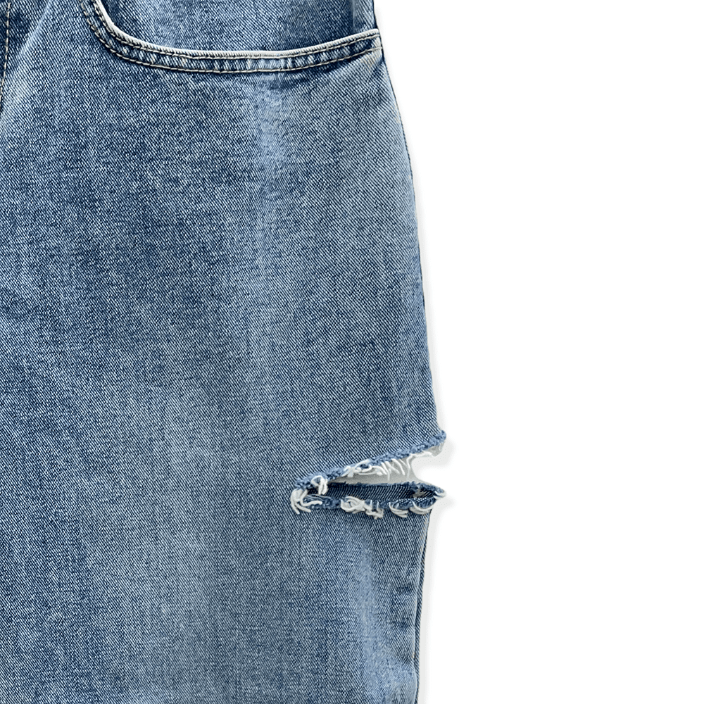 Torn Wide Leg Jeans C1002