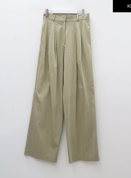 Wide Leg Tailored Pintuck Trousers CM3