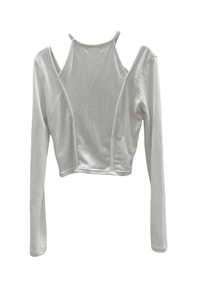 Cut Out Halter neck Long Sleeve T Shirt