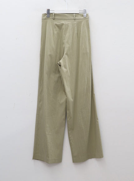 Wide Leg Tailored Pintuck Trousers CM3