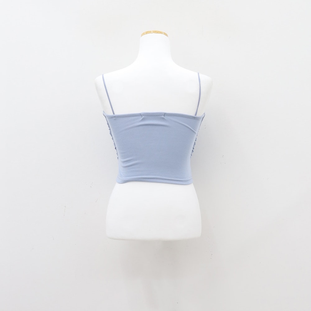 Cropped Cami with Side Shirring and Bra Cap Attached CM23